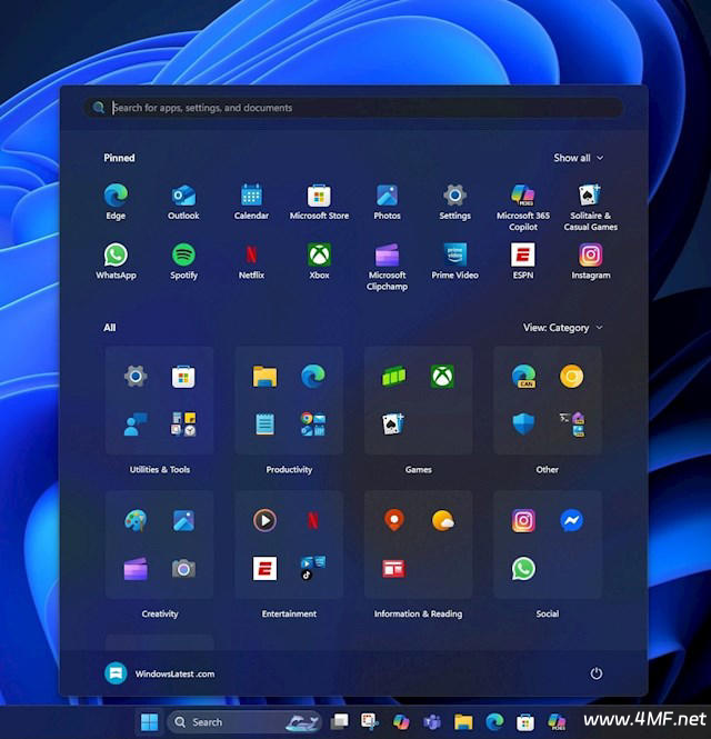 微软Windows 11开始菜单大改版！全部应用一页显示、推荐项可彻底关闭